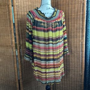 Multicolor Striped On or Off Shoulder Top by Vintage Collection